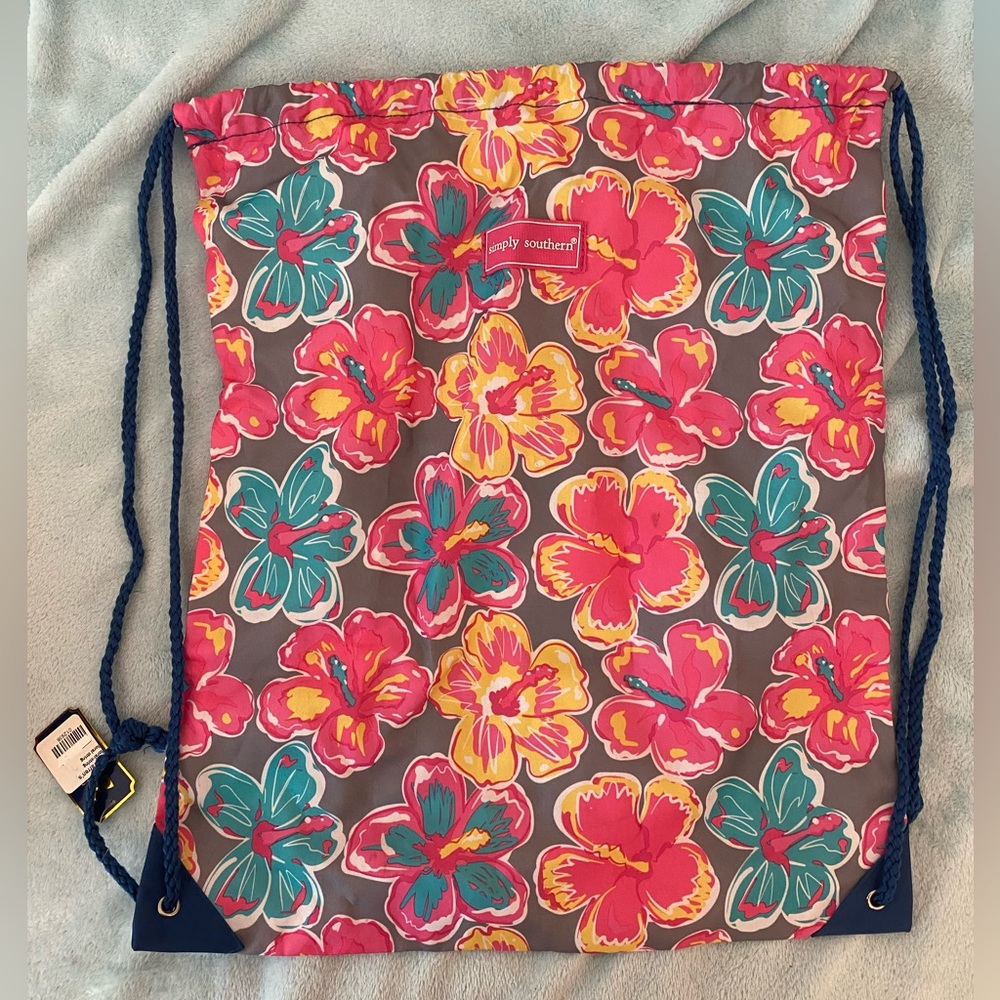Simply Southern flower drawstring bag